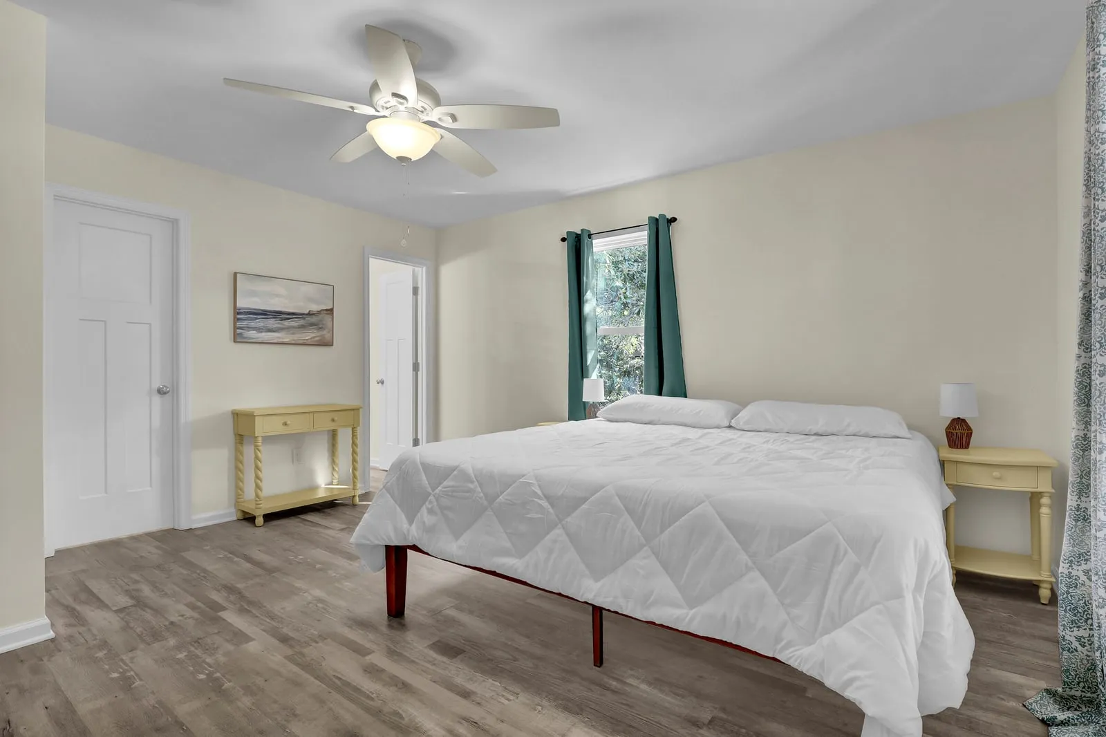 Spacious bedroom with natural light