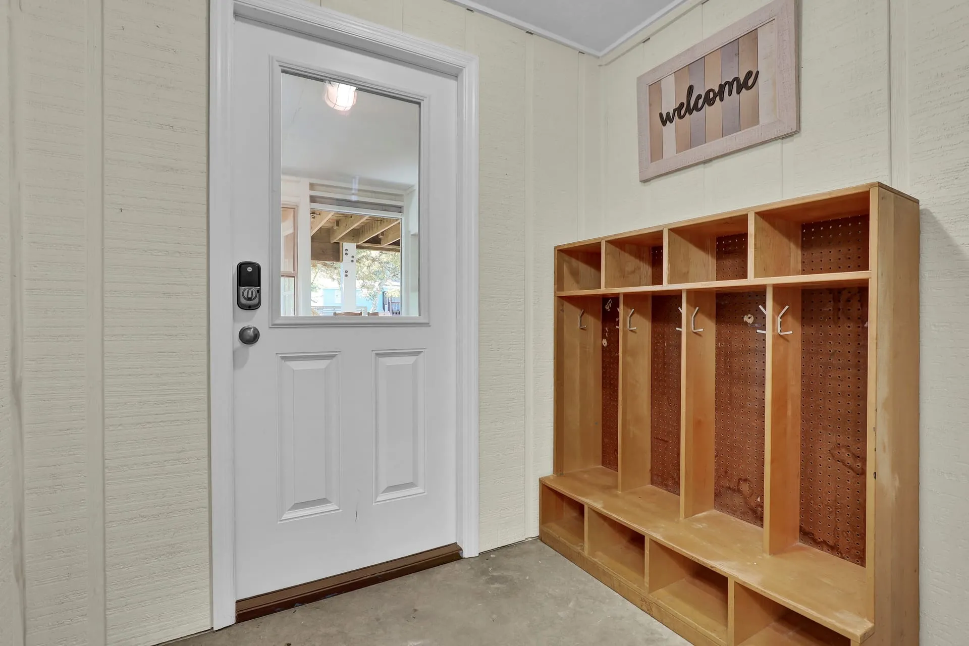 Ground-level entry mudroom with cubbies
