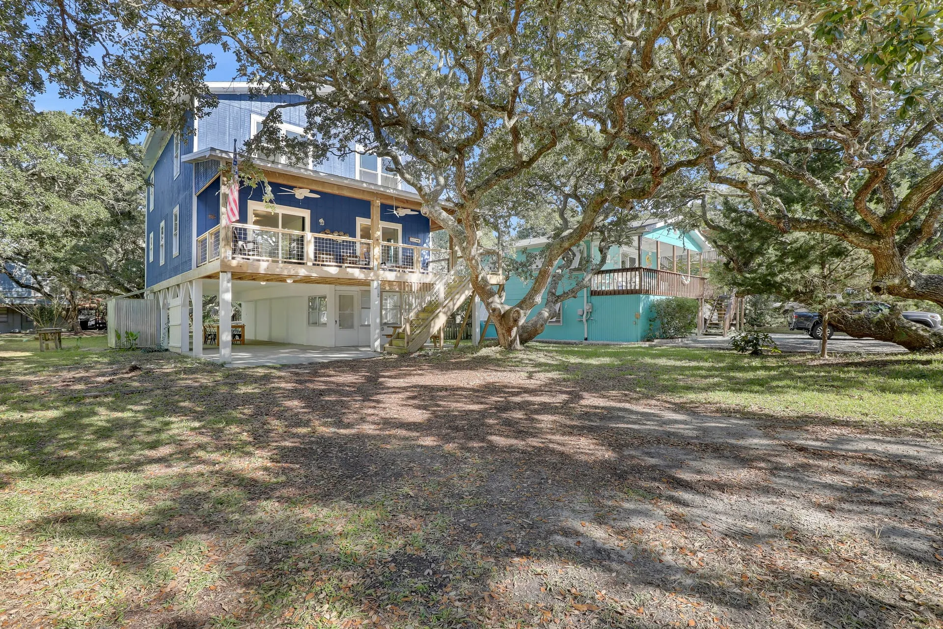 Wide yard view alongside the house